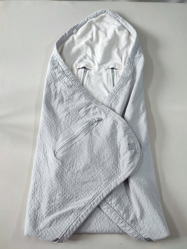 Couverture enveloppante jersey grise doublée velours, moins cher chez Petit Kiwi
