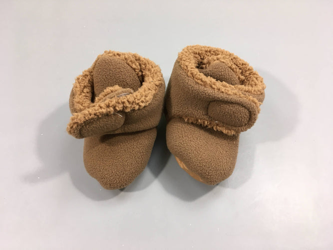 Chaussons polar fourrés bruns, moins cher chez Petit Kiwi