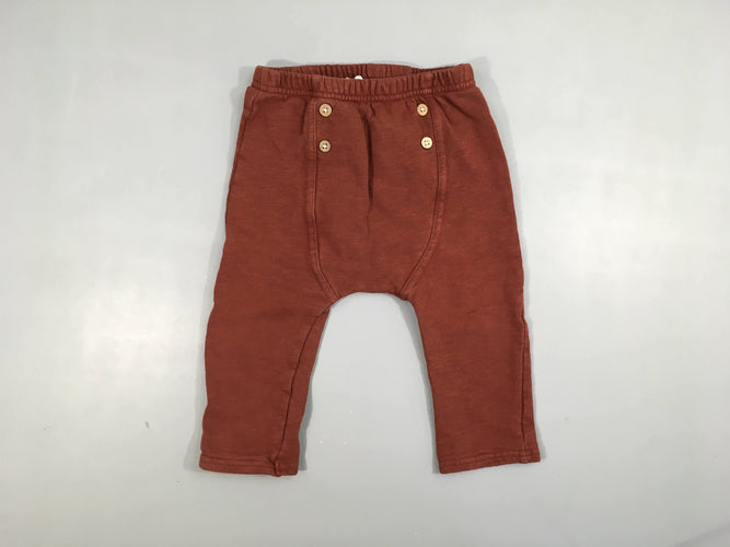 Pantalon molleton brique flammé, moins cher chez Petit Kiwi