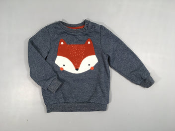 Sweat bleu choné renard