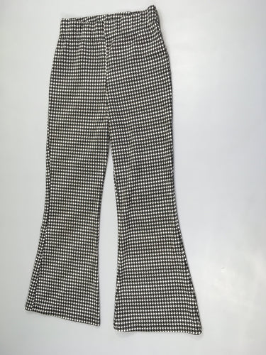 Pantalon évasé carreaux noir/blanc, légèrement bouloché, moins cher chez Petit Kiwi