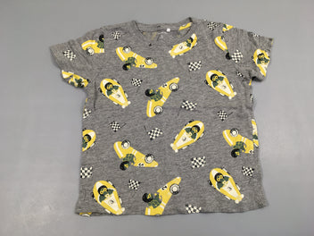 T-shirt m.c gris chiné bolides jaunes