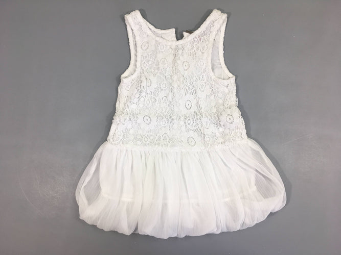 Robe s.m blanche broderies voile, moins cher chez Petit Kiwi