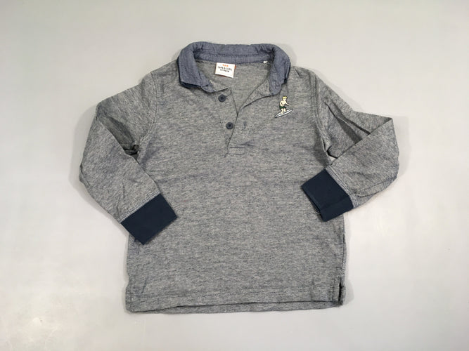 Polo ml jersey gris rayé bley Surfeur, moins cher chez Petit Kiwi