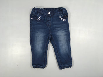 Jeans doublé jersey fleurs