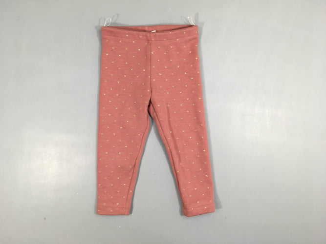 Pantalon molleton parme pois dorés, moins cher chez Petit Kiwi