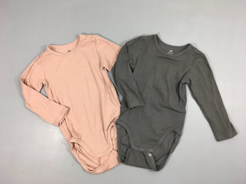 2 Bodies ml rose/gris foncé côtes