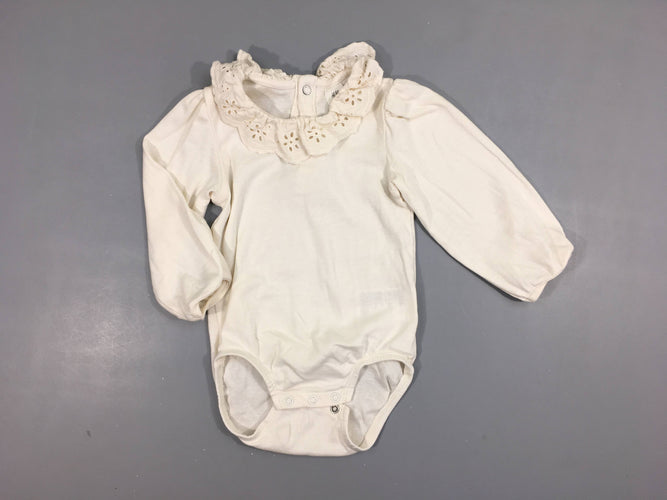 Body m.l blanc col broderies, moins cher chez Petit Kiwi