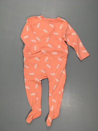 Pyjama jersey saumon feuilles, moins cher chez Petit Kiwi