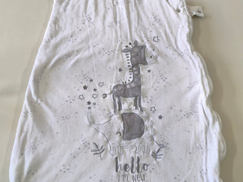 Sac de couchage s.m jersey ouatiné blanc girafe éléphant (bouloché)