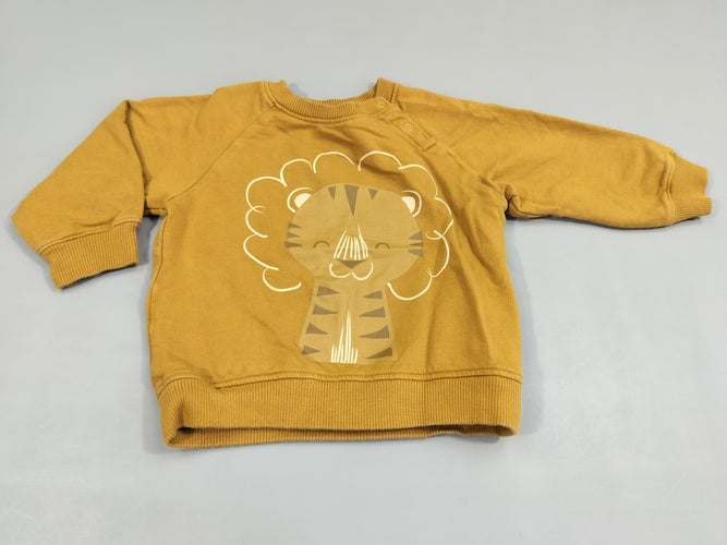 Sweat jaune moutarde , lion, moins cher chez Petit Kiwi