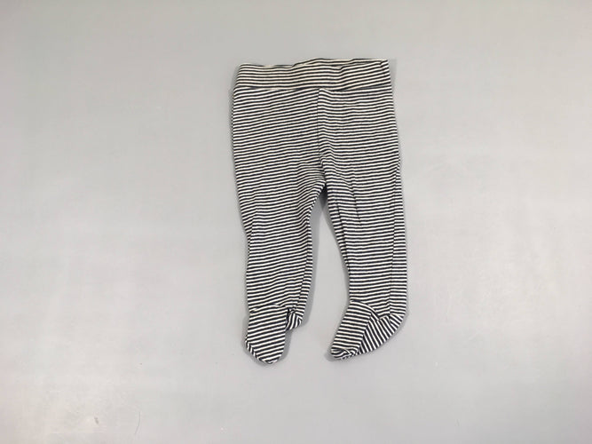 Pantalon à pieds jersey blanc rayé bleu foncé, moins cher chez Petit Kiwi