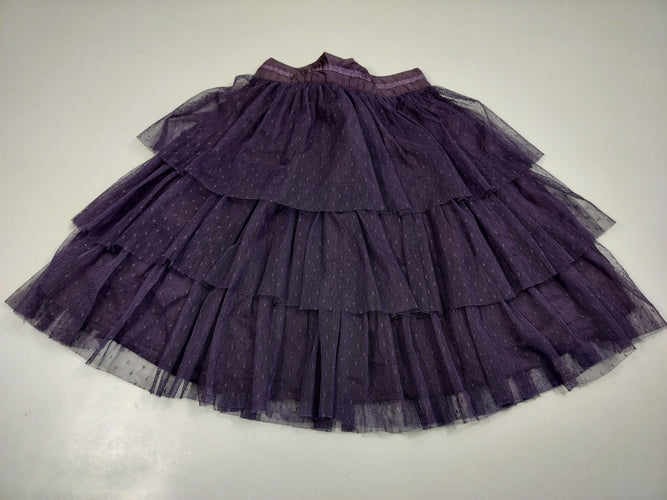 Jupe tulle mauve foncé  extérieur 100% polyester, doublure 100% coton, moins cher chez Petit Kiwi