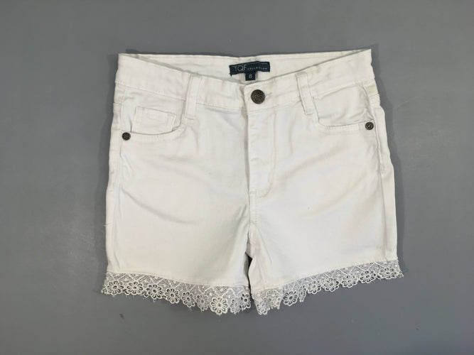 Short blanc broderies, moins cher chez Petit Kiwi