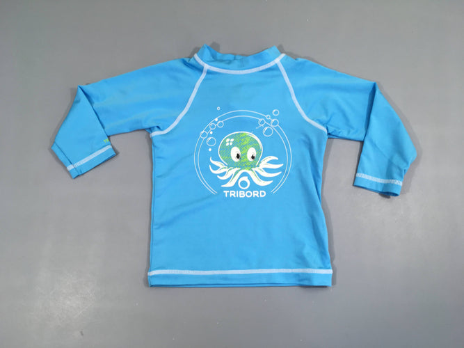 T-shirt m.l Anti-Uv bleuTribord Pieuvre, moins cher chez Petit Kiwi