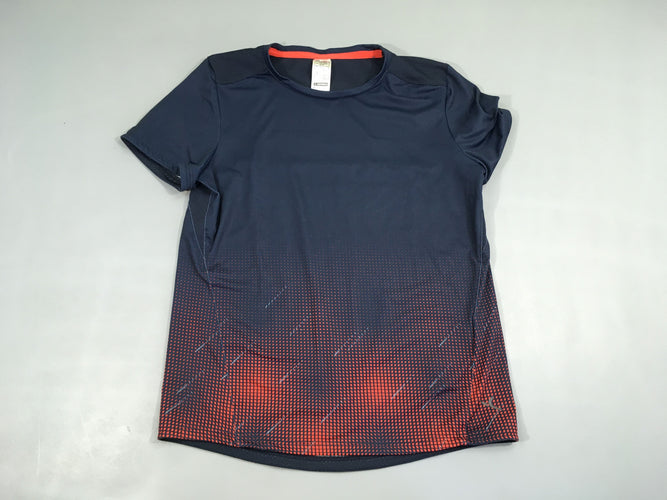 T-shirt m.c de sport bleu marine/orange, moins cher chez Petit Kiwi