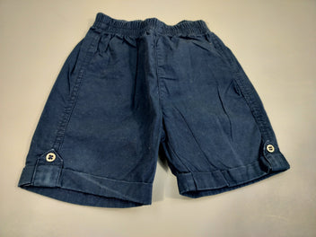 Short bleu marine à revers