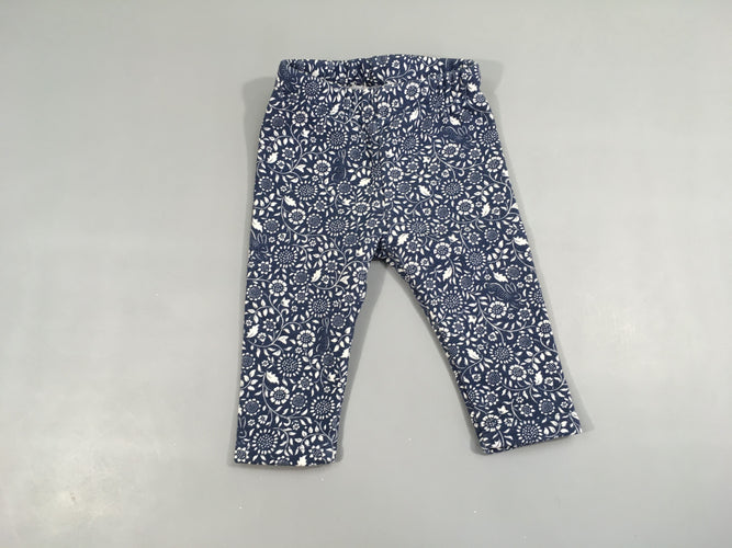 Legging épais bleu motifs blancs doublé velours, moins cher chez Petit Kiwi