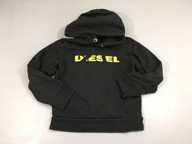 Sweat noir à capuche Diesel, 100% coton, moins cher chez Petit Kiwi