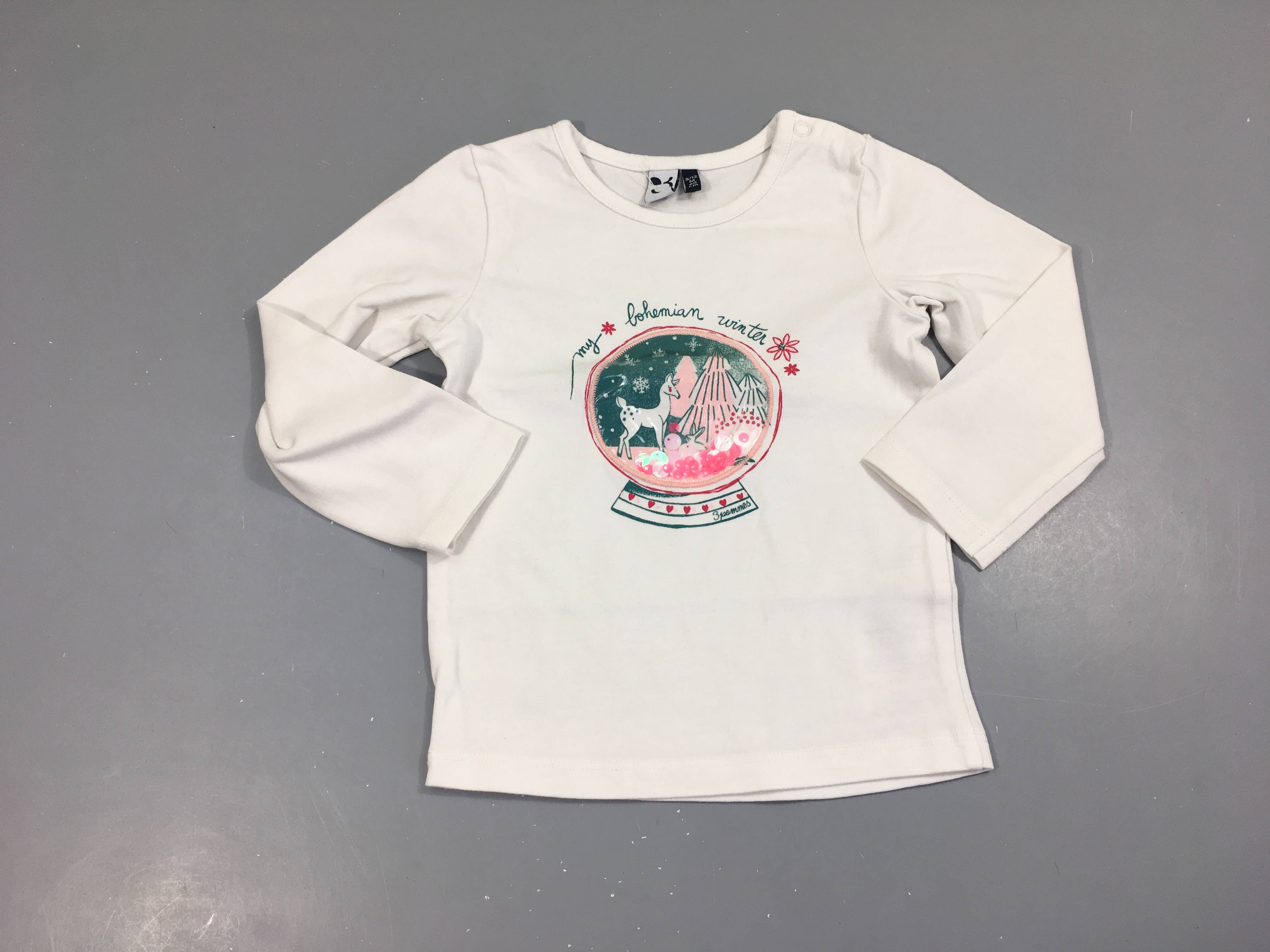 T-shirt m.l blanc boule de neige