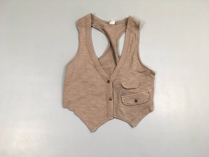 Gilet s.m court taupe flammé, moins cher chez Petit Kiwi