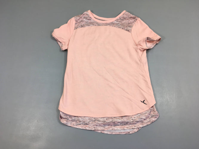 T-shirt m.c de sport rose/gris flammé, moins cher chez Petit Kiwi