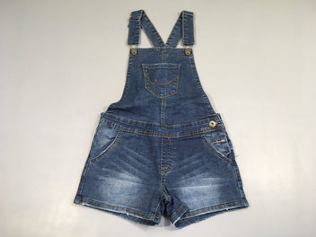 Salopette short en jean, 98% coton 2% elasthane