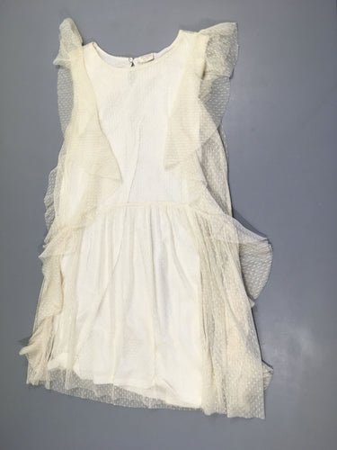 Robe m.c blanche tulle plumetis, moins cher chez Petit Kiwi