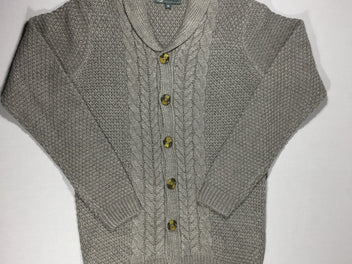 Gilet gris - boutonnés - maille texturée