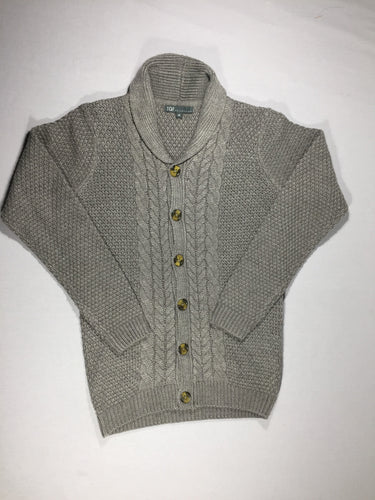 Gilet gris - boutonnés - maille texturée, moins cher chez Petit Kiwi