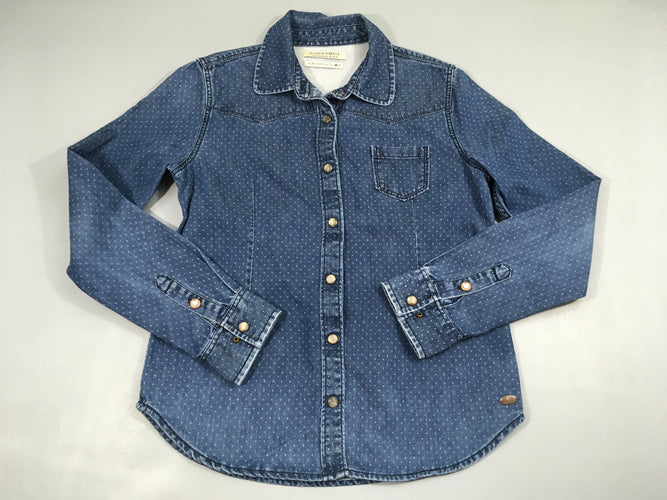 Chemise m.l denim pois, moins cher chez Petit Kiwi