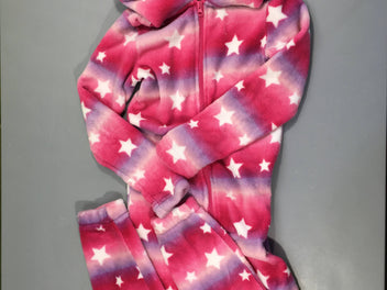 Combinaison velours rose tie&dye étoiles à capuche