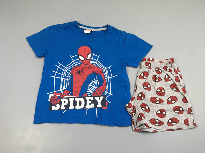 Pyjashort 2pcs jersey bleu Spiderman, moins cher chez Petit Kiwi