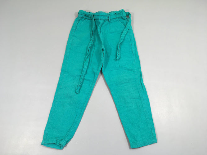 Pantalon texturé vert, moins cher chez Petit Kiwi