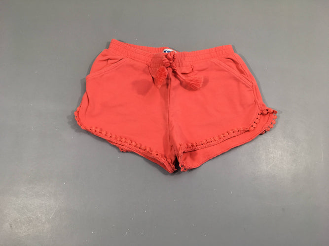 Short jersey rose orangé froufrou bas, moins cher chez Petit Kiwi