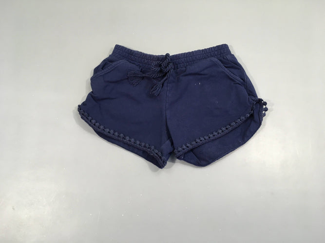 Short jersey bleu foncé froufrou bas, moins cher chez Petit Kiwi