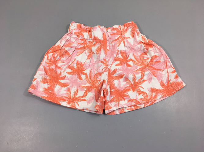 Short jersey blanc palmier orangés, moins cher chez Petit Kiwi