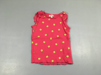 T-shirt s.m rose motifs ananas texturé 94% coton 6% élasthanne