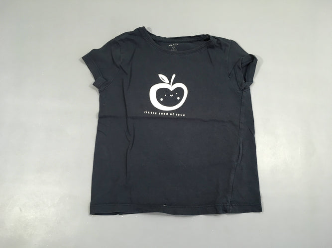 T-shirt m.c bleu marine pomme blanche 100%coton, moins cher chez Petit Kiwi