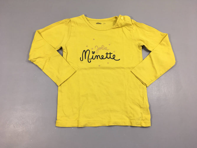 T-shirt m.l  jaune  "Jolie Minette" 100% coton, moins cher chez Petit Kiwi