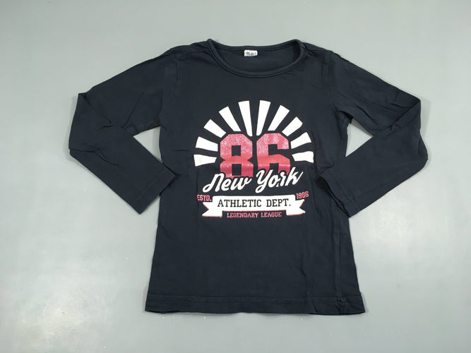 T-shirt m.l bleu marine  "86 New- York" 100% coton, moins cher chez Petit Kiwi