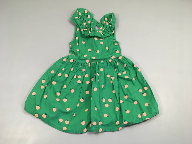 Robe s.m verte , pommes roses, moins cher chez Petit Kiwi