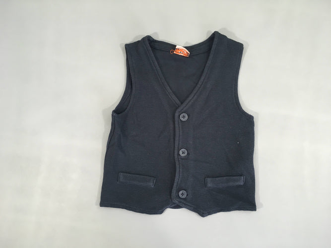 Gilet s.m de costume molleton bleu foncé texturé, moins cher chez Petit Kiwi