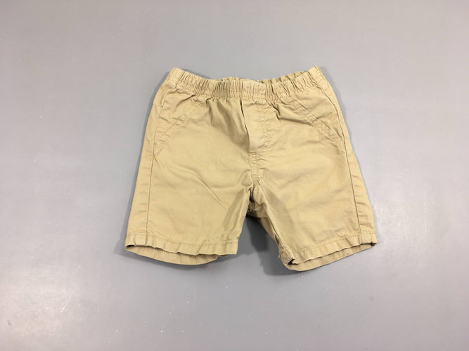 Short ,taille élastique beige 100% coton, moins cher chez Petit Kiwi