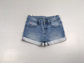 Short en jean à revers coeur poche