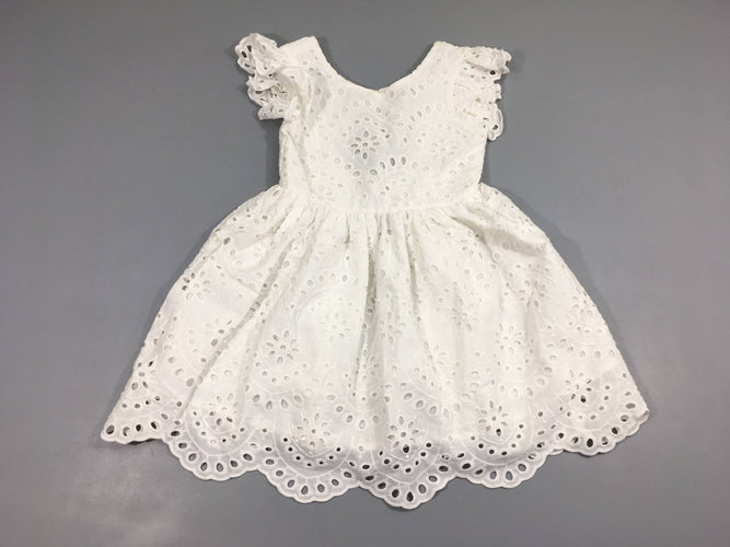 Robe m.c blanche dentelle doublée 100%Coton, moins cher chez Petit Kiwi