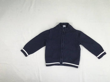 Gilet zippé bleu marine