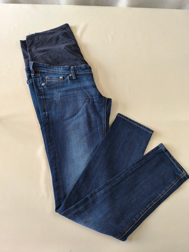 Jeans skinny de grossesse bleu effet éraillé, moins cher chez Petit Kiwi