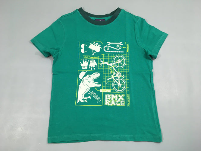 T-shirt m.c vert Dino BMX, moins cher chez Petit Kiwi