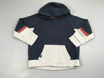 Sweat à capuche bleu marine/gris chiné